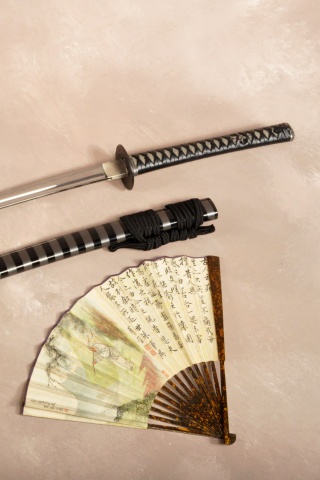 Катана и веер обои