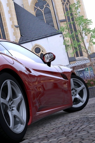 Ferrari на мостовой обои