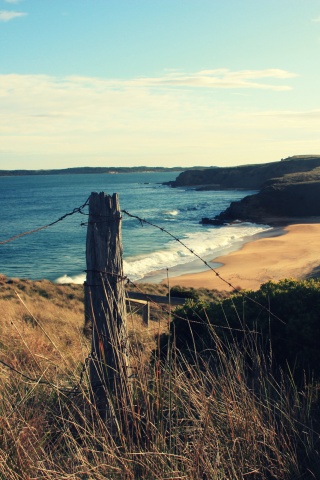 Пляж на озере обои