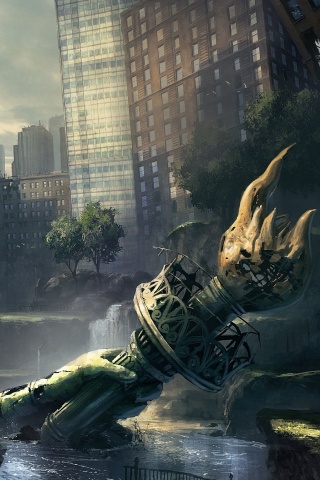 Руины статуи свободы обои