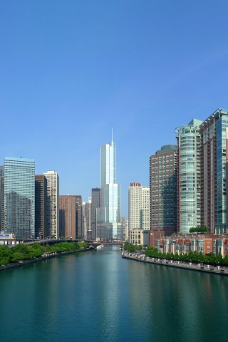 Вид на Чикаго обои
