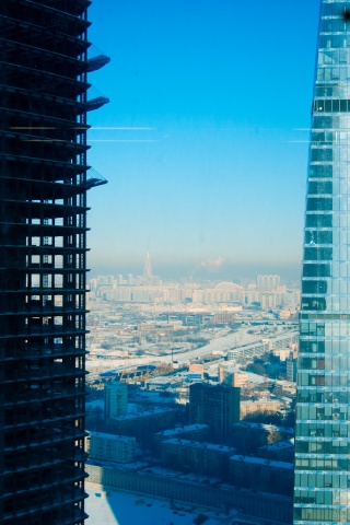 Строительство небоскреба в Москве обои