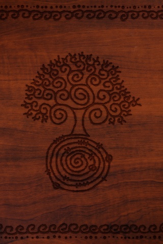 Выжженный рисунок дерева обои