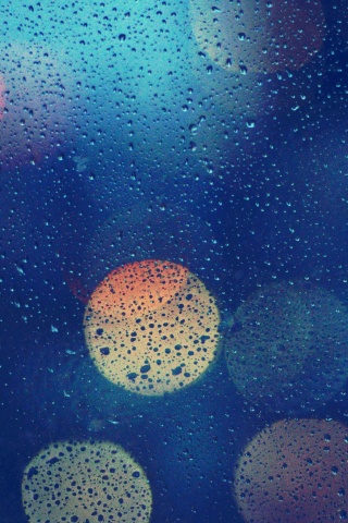 Блики за мокрым стеклом обои