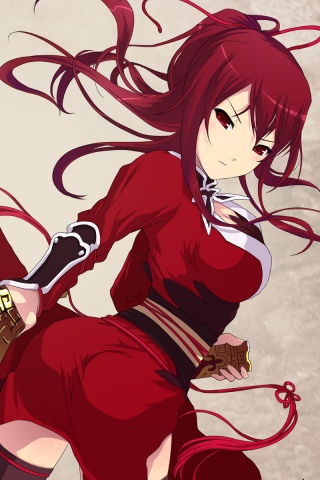 Рыжая девочка с мечем обои