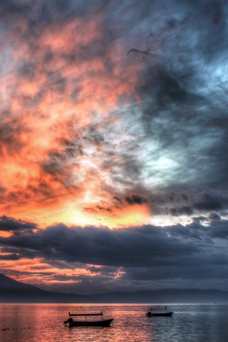 Мексика: лодки на озере обои