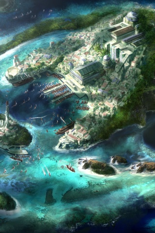 Город на острове обои