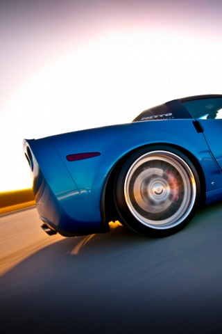 Гоночный спорткар синего цвета обои