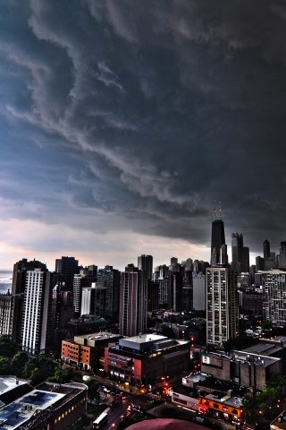 Туча над городом обои