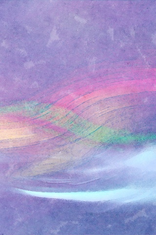 Радужные волны на нежно-фиолетовом фоне обои