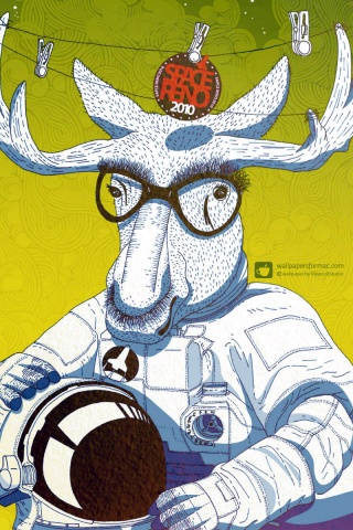 Лось в очках обои