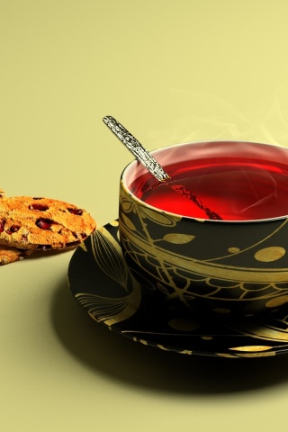 Чаек с печеньками обои