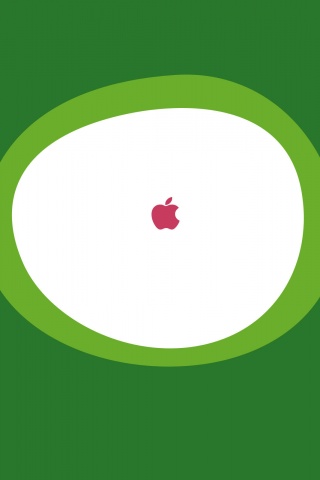 Apple в белом круге обои