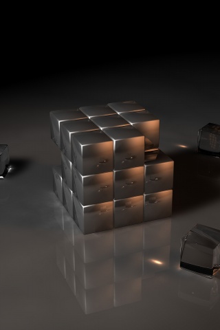 Кубик рубика из стекла обои