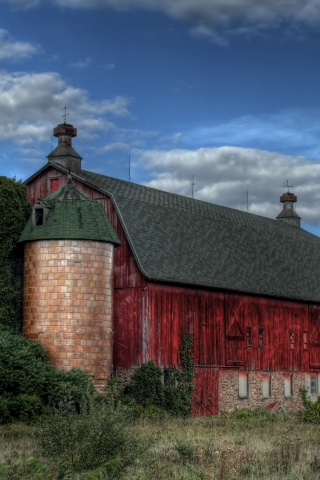 Старый красный амбар обои