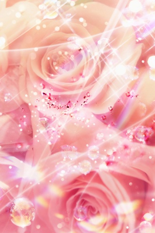 Розово-розовая абстракция с цветами обои