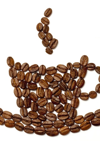 Картина из кофейных зёрен обои