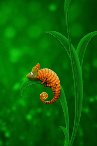 Хамелеон замаскированный под улитку обои