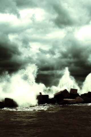 Буря в океане обои