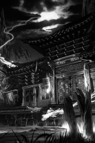 Вход в китайский храм обои