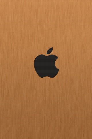 Apple на деревянном покрытие обои