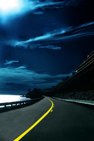 Ночная дорога обои