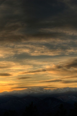 Горный закат обои