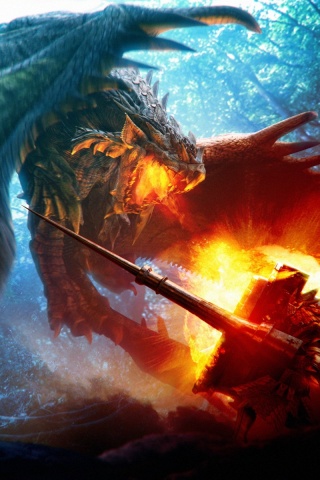 Атакующий дракон обои