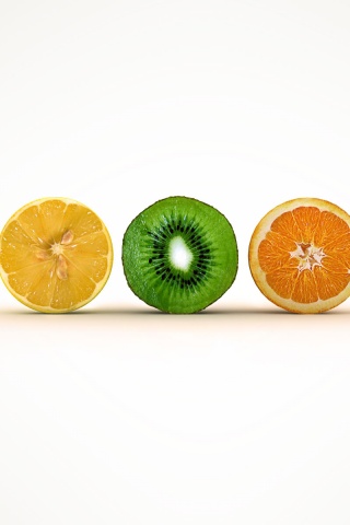 Фрукты в разрезе обои