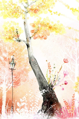 Фонари в парке обои