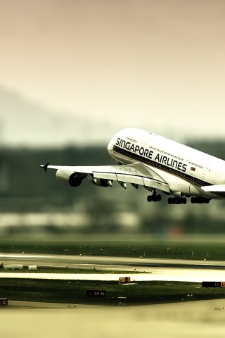 Взлет гражданского самолета обои