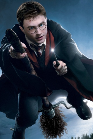 Гарри Поттер на метле обои