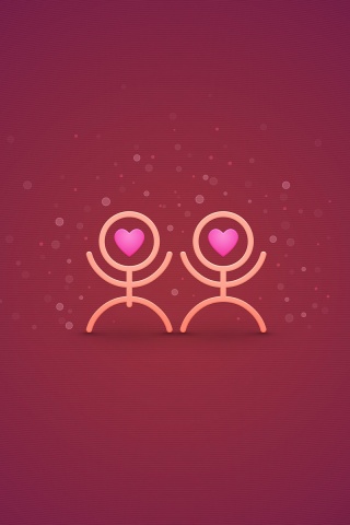 Влюблённые человечки обои