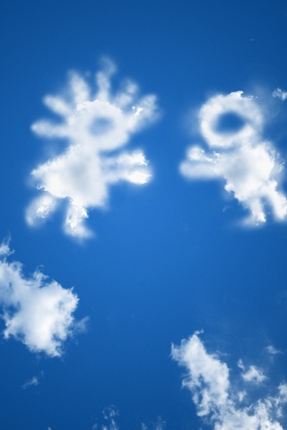 Фигуры из облакоа обои