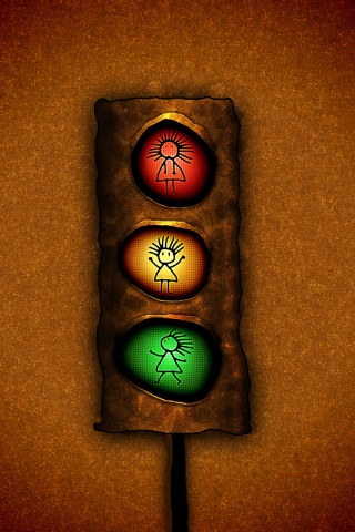 Нарисованный светофор обои