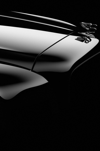 Капот чёрного авто обои