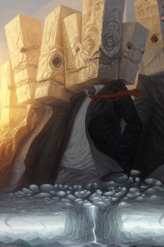 Каменные головы обои