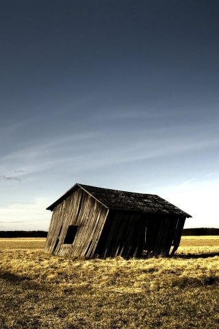 Покосившийся сарай обои