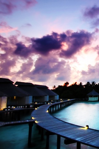 Бунгало на воде обои