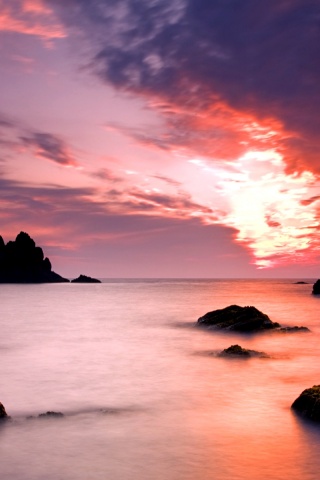 Закат на море обои