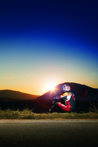 Мотоциклист и мотоцикл обои