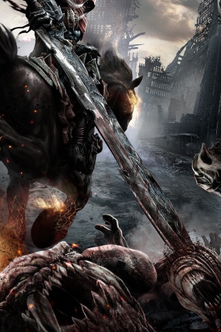 Темный рыцарь на демоническом коне обои