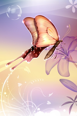 Сказочная бабочка обои