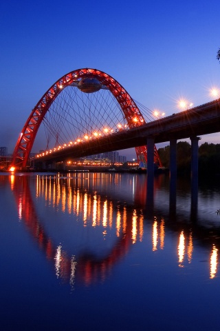 Мост в сумерках обои