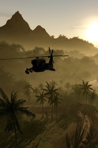 Вертолет над тропиками в crysis обои