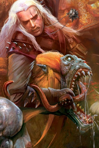 Ведьмак и монстр обои