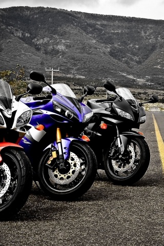 Раллийные мотоциклы на дороге обои