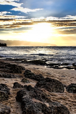 Закат на море обои