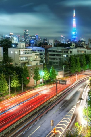 Светящийся город обои