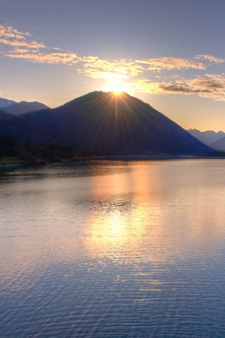 Закат в горах обои